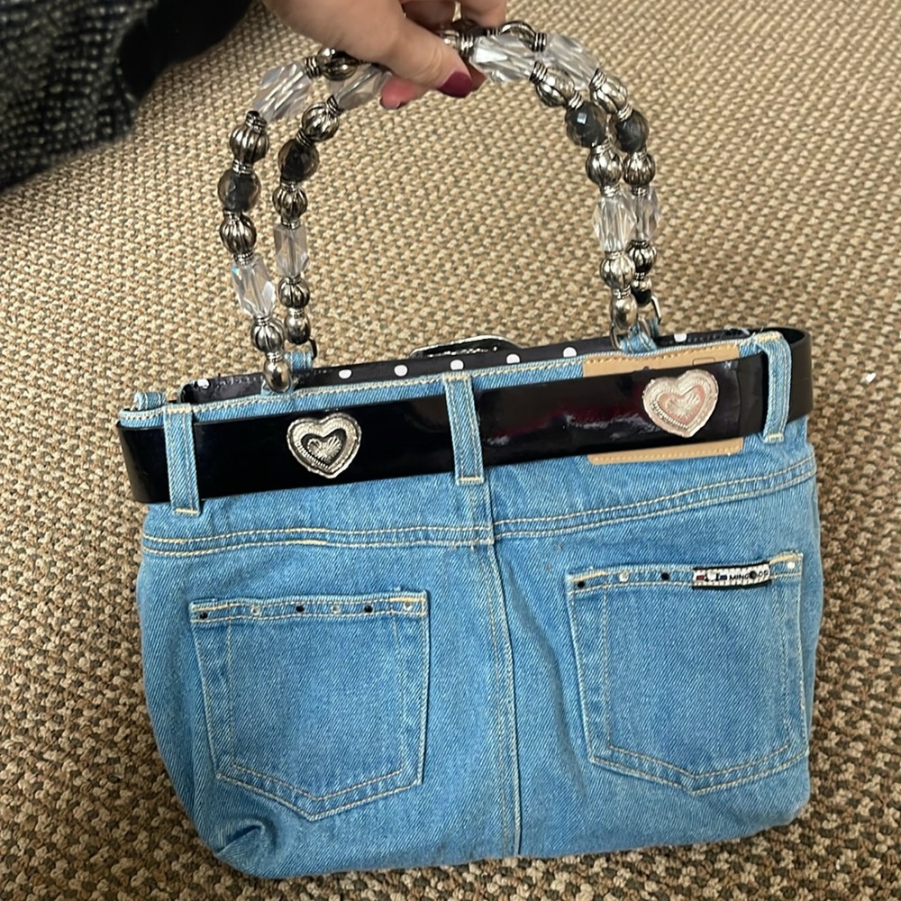 Handmade denim jeans bag - Picture 2 of 3
